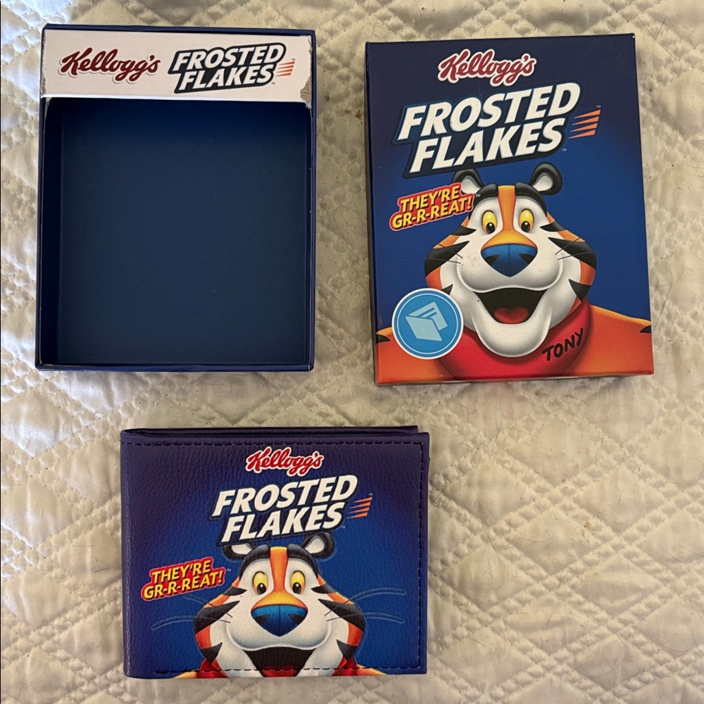Brand new genuine and authentic Frosted Flakes wallet with Kellogg brand inside
